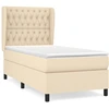 Image de vidaXL Lit boxspring avec matelas Crème 100x200 cm Tissu