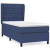 Image de vidaXL Lit boxspring avec matelas bleu 100x200 cm Tissu