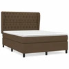 Image de vidaXL Lit boxspring avec matelas brun foncé 140x190 cm Tissu