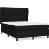 Image de vidaXL Lit boxspring avec matelas noir 140x200 cm Tissu