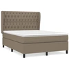 Image de vidaXL Lit boxspring avec matelas Taupe 140x200 cm Tissu