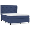 Image de vidaXL Lit boxspring avec matelas bleu 140x200 cm Tissu
