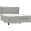 Image de vidaXL Lit boxspring avec matelas gris clair 160x200 cm Tissu