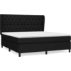 Image de vidaXL Lit boxspring avec matelas noir 160x200 cm Tissu