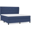 Image de vidaXL Lit boxspring avec matelas bleu 160x200 cm Tissu