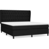 Image de vidaXL Lit boxspring avec matelas noir 180x200 cm Tissu