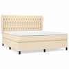 Image de vidaXL Lit boxspring avec matelas Crème 180x200 cm Tissu