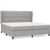 Image de vidaXL Lit boxspring avec matelas gris clair 200x200 cm Tissu
