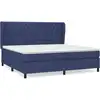 Image de vidaXL Lit boxspring avec matelas bleu 200x200 cm Tissu