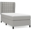 Image de vidaXL Lit boxspring avec matelas gris clair 80x200 cm Tissu