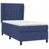 Image de vidaXL Lit boxspring avec matelas bleu 90x200 cm Tissu