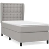 Image de vidaXL Lit boxspring avec matelas gris clair 100x200 cm Tissu