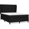 Image de vidaXL Lit boxspring avec matelas noir 140x190 cm Tissu