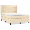 Image de vidaXL Lit boxspring avec matelas Crème 140x190 cm Tissu