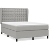 Image de vidaXL Lit boxspring avec matelas gris clair 140x200 cm Tissu