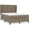 Image de vidaXL Lit boxspring avec matelas Taupe 140x200 cm Tissu
