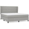 Image de vidaXL Lit boxspring avec matelas gris clair 160x200 cm Tissu