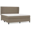 Image de vidaXL Lit boxspring avec matelas Taupe 160x200 cm Tissu
