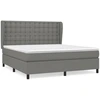 Image de vidaXL Lit boxspring avec matelas gris foncé 180x200 cm Tissu