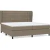 Image de vidaXL Lit boxspring avec matelas Taupe 200x200 cm Tissu
