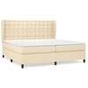 Image de vidaXL Lit boxspring avec matelas Crème 200x200 cm Tissu