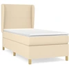 Image de vidaXL Lit boxspring avec matelas Crème 90x200 cm Tissu