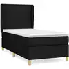 Image de vidaXL Lit boxspring avec matelas noir 100x200 cm tissu