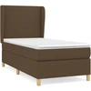 Image de vidaXL Lit boxspring avec matelas brun foncé 100x200 cm Tissu