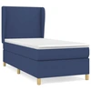 Image de vidaXL Lit boxspring avec matelas bleu 100x200 cm Tissu