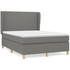 Image de vidaXL Lit boxspring avec matelas gris foncé 140x190 cm Tissu