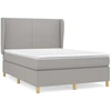 Image de vidaXL Lit boxspring avec matelas gris clair 140x200 cm Tissu
