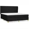 Image de vidaXL Lit boxspring avec matelas noir 160x200 cm Tissu