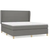 Image de vidaXL Lit boxspring avec matelas gris foncé 180x200 cm Tissu