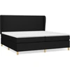 Image de vidaXL Lit boxspring avec matelas noir 200x200 cm tissu