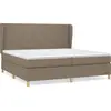 Image de vidaXL Lit boxspring avec matelas Taupe 200x200 cm Tissu