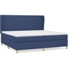 Image de vidaXL Lit boxspring avec matelas bleu 200x200 cm Tissu
