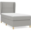 Image de vidaXL Lit boxspring avec matelas gris clair 90x190 cm Tissu