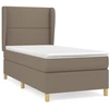 Image de vidaXL Lit boxspring avec matelas Taupe 90x190 cm Tissu