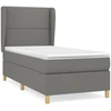 Image de vidaXL Lit boxspring avec matelas gris foncé 90x200 cm Tissu