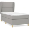 Image de vidaXL Lit boxspring avec matelas gris clair 100x200 cm Tissu