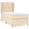 Image de vidaXL Lit boxspring avec matelas Crème 100x200 cm Tissu