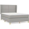 Image de vidaXL Lit boxspring avec matelas gris clair 140x190 cm Tissu