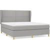 Image de vidaXL Lit boxspring avec matelas gris clair 180x200 cm Tissu