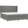 Image de vidaXL Lit boxspring avec matelas gris foncé 180x200 cm Tissu