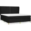 Image de vidaXL Lit boxspring avec matelas noir 180x200 cm Tissu