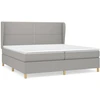 Image de vidaXL Lit boxspring avec matelas gris clair 200x200 cm Tissu