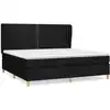 Image de vidaXL Lit boxspring avec matelas noir 200x200 cm tissu