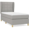 Image de vidaXL Lit boxspring avec matelas gris clair 80x200 cm Tissu