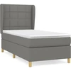 Image de vidaXL Lit boxspring avec matelas gris foncé 90x200 cm Tissu