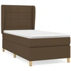 Image de vidaXL Lit boxspring avec matelas brun foncé 90x200 cm Tissu